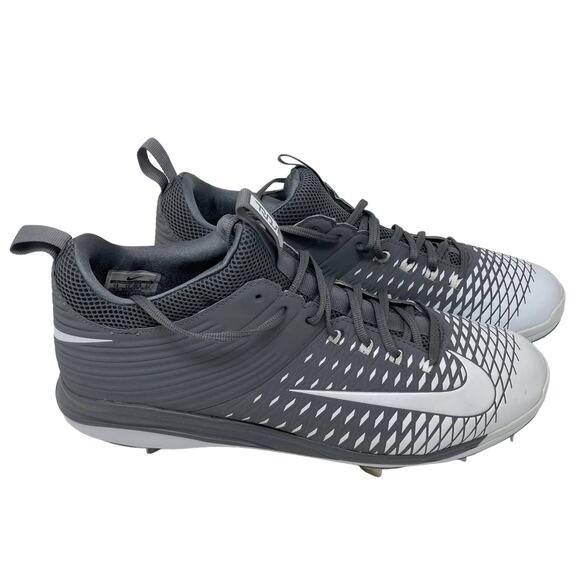 NEW Nike Air Trout 2 Pro Adult Men's 14 Black Baseball Cleats 807133 Gray/White - Picture 1 of 15